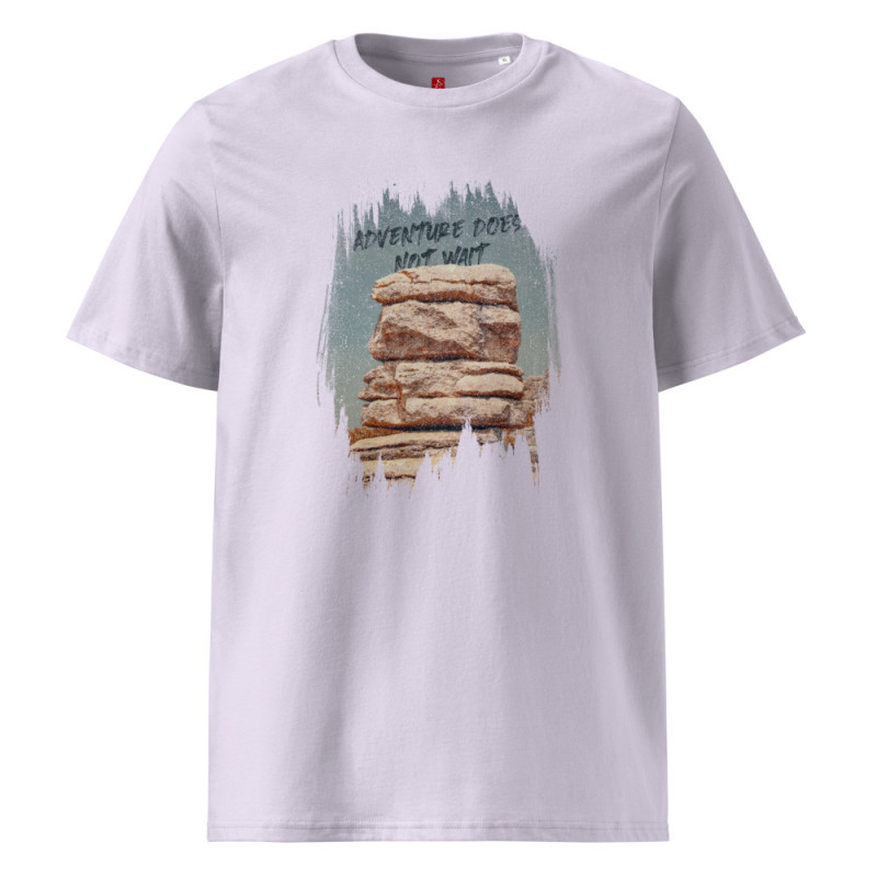 "Adventure Does Not Wait" Unisex Organic Cotton T-Shirt – Rock Formation Design|ADNW LTD