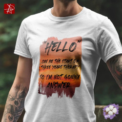 Camiseta Ecológica Hello Therapy | Diseño Humor Sostenible