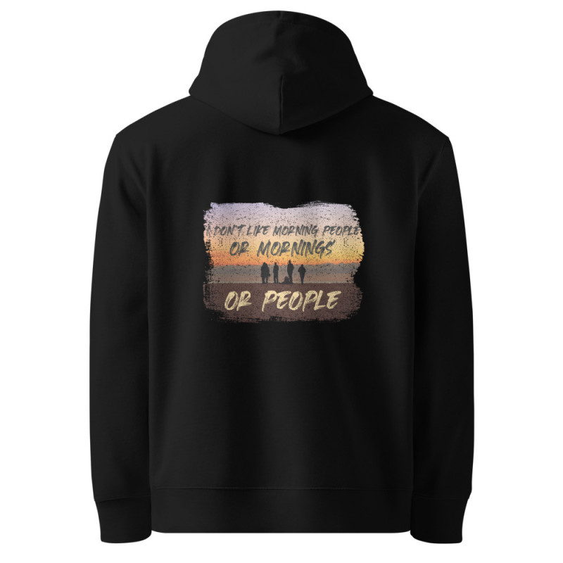 Morgenmuffel Bio-Baumwolle Hoodie | Sonnenuntergang Design GOTS-zertifiziert