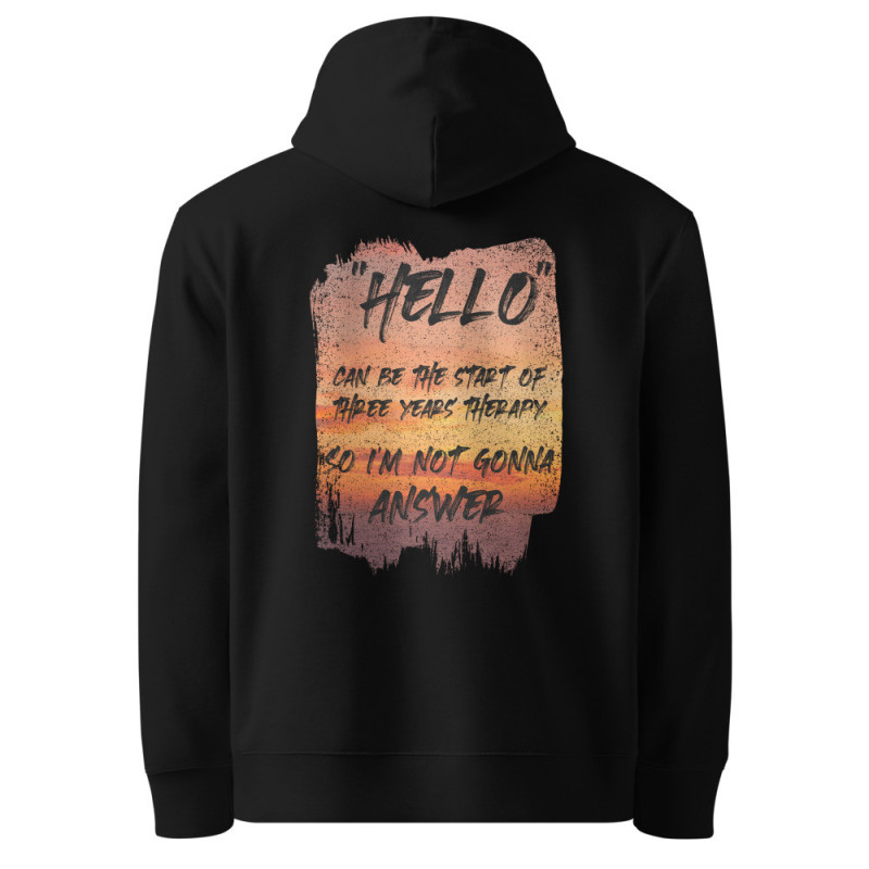 Hello Therapie Bio-Baumwolle Hoodie | Sonnenuntergang Design GOTS-zertifiziert