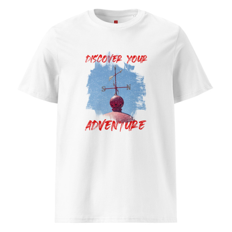 "Discover Your Adventure" Unisex Organic Cotton T-Shirt – Compass Design|ADNW LTD