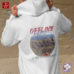 Sudadera Orgánica Offline is the New Luxury | Diseño Montaña Natural