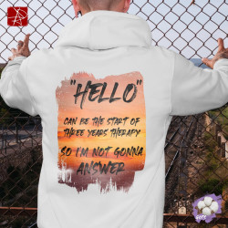 Sudadera Orgánica Hello Therapy | Diseño Atardecer Urbano