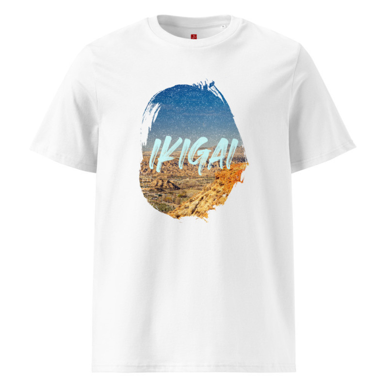 "Ikigai Desert Horizon" Unisex Organic Cotton T-Shirt – Japanese Purpose Design|ADNW LTD