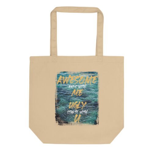 Show your confidence with our Awesome Tote Bag. 100% organic cotton, featuring a fun ocean design. Perfect for eco-conscious individuals