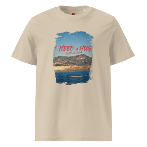 <p class="p1">Embrace the humor of wine lovers with our GOTS organic cotton t-shirt, featuring a stunning mountain landscape and the cheeky phrase “I Need a HUGe Glass of Wine.” Ideal for those who enjoy wine and a good laugh.</p>