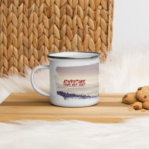 <p class="p1">The Adventure mug perfect for your outdoor escapades, this enamel mug is lightweight, durable, and a true adventurer’s essential. Whether you’re sipping coffee around the campfire or enjoying a hot meal on the go, this mug has got you covered.</p>