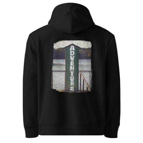 <p class="p1">Stay warm and eco-conscious with our unisex organic cotton hoodie, featuring the <b>“Rustic Adventure Cabin”</b> design and a front pouch pocket. GOTS certified, perfect for nature lovers.</p>