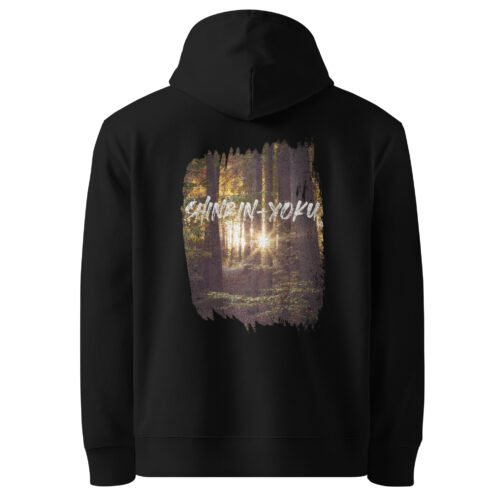 <p class="p1">Embrace the peace of nature with our unisex organic cotton hoodie featuring the <b>“Shinrin-Yoku”</b> (forest bathing) design and a front pouch pocket. GOTS certified and ideal for mindful, eco-conscious adventurers.</p>