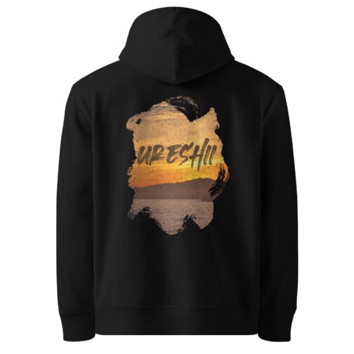 <p class="p1">Stay warm and eco-friendly with our unisex organic cotton hoodie, featuring the <b>“Ureshii”</b> (happiness) sunset design and a front pouch pocket. GOTS certified, perfect for nature lovers.</p>