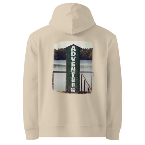 <p class="p1">Stay warm and eco-conscious with our unisex organic cotton hoodie, featuring the <b>“Rustic Adventure Cabin”</b> design and a front pouch pocket. GOTS certified, perfect for nature lovers.</p>