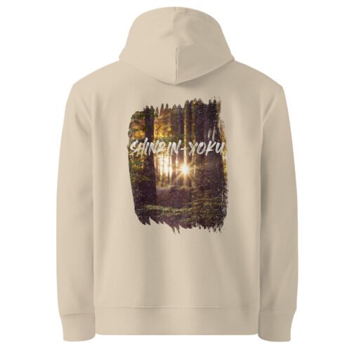 <p class="p1">Embrace the peace of nature with our unisex organic cotton hoodie featuring the <b>“Shinrin-Yoku”</b> (forest bathing) design and a front pouch pocket. GOTS certified and ideal for mindful, eco-conscious adventurers.</p>