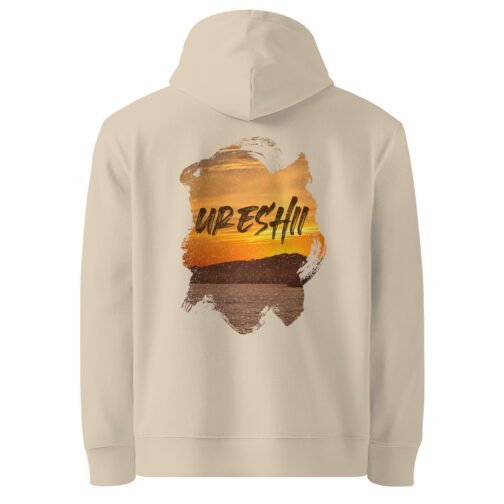 <p class="p1">Stay warm and eco-friendly with our unisex organic cotton hoodie, featuring the <b>“Ureshii”</b> (happiness) sunset design and a front pouch pocket. GOTS certified, perfect for nature lovers.</p>