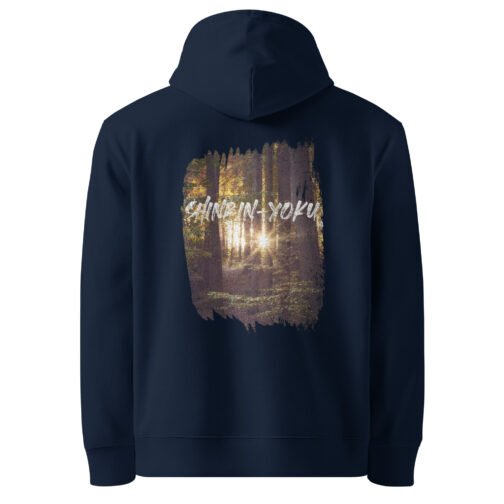 <p class="p1">Embrace the peace of nature with our unisex organic cotton hoodie featuring the <b>“Shinrin-Yoku”</b> (forest bathing) design and a front pouch pocket. GOTS certified and ideal for mindful, eco-conscious adventurers.</p>